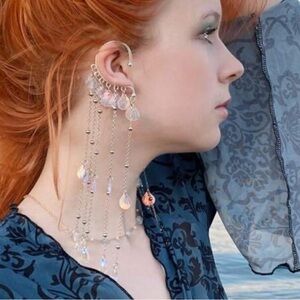 Silver 1pc Mermaid Fish Scales Ear Wrap